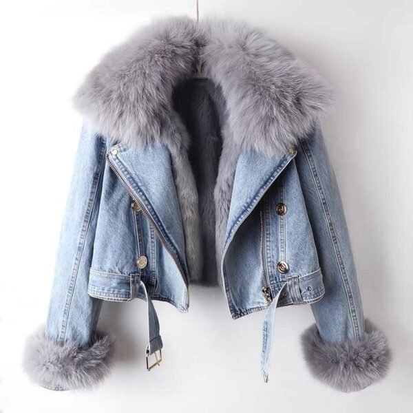 Fox Fur Liner Denim Jacket