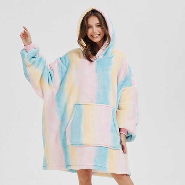 Sofa Blanket Hoodie with Thick Plush Fleece - Image 6