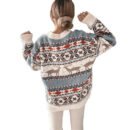 Round Neck Loose Fit Long Sleeve Sweater