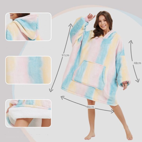 Sofa Blanket Hoodie with Thick Plush Fleece - Image 3